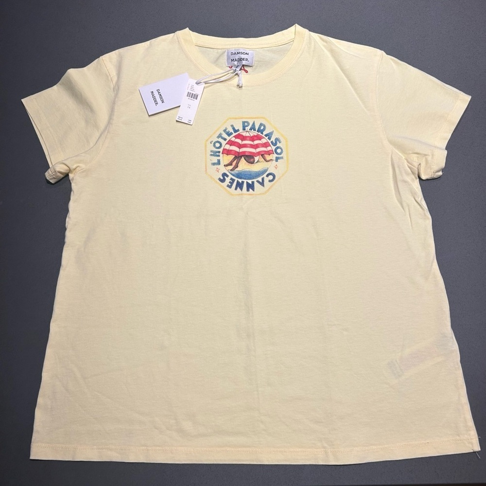 Damson Madder Yellow Parasol Tee, Anthropologie, Size 14, NWT - Picture 4 of 6